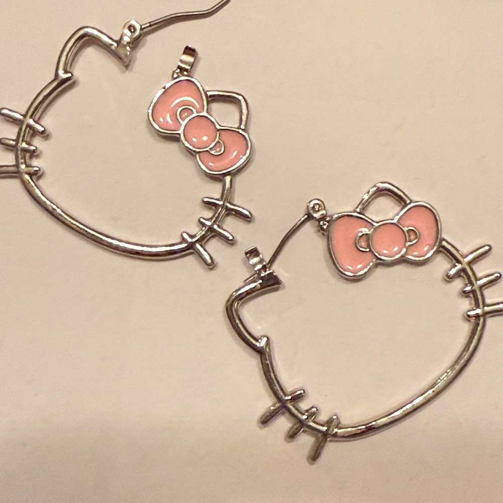 Hello Kitty Silver and Pink Earrings